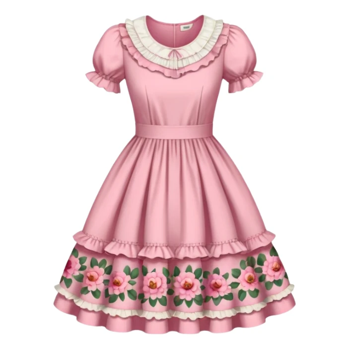 Cottagecore style ultra cute vintage material pink dress sticker