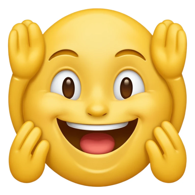 laughing face emoji, classic yellow sticker