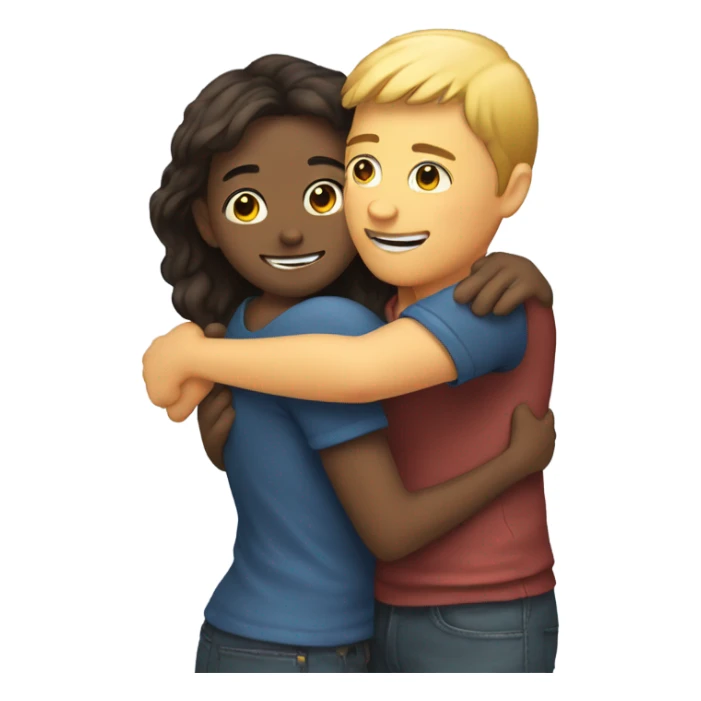 Girl giving a huge hug to a guy sticker