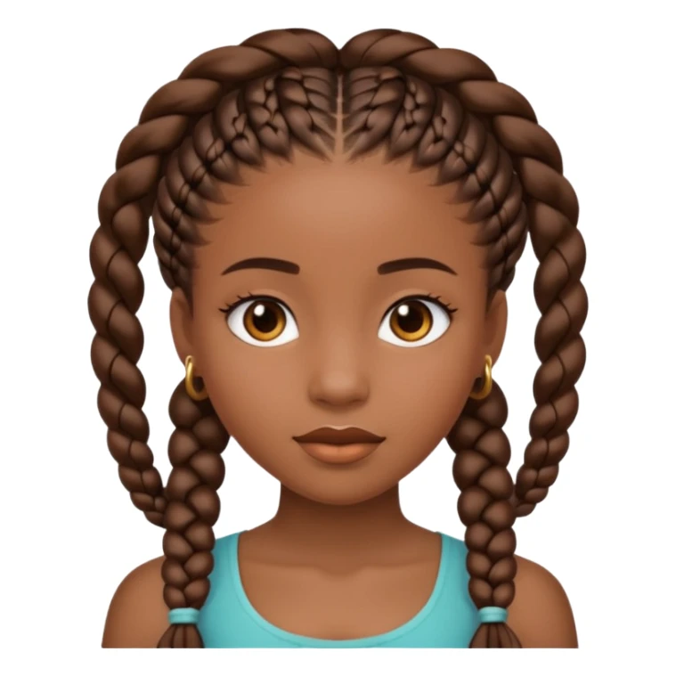 Black girl with goddess braids sticker