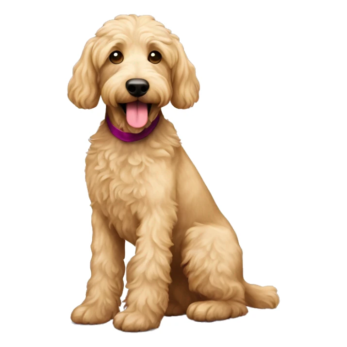 Skinny blonde labradoodle with wine glass  sticker