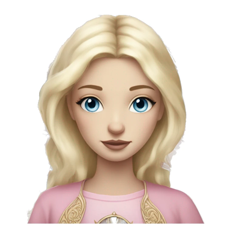 light pink tarot cards magic blonde girl white skin blue eyes  sticker