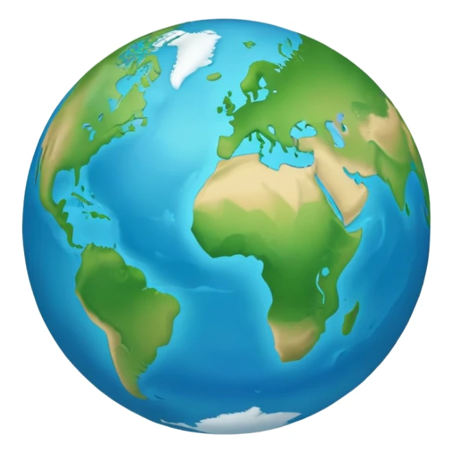 Minimalist Earth globe with landmasses shaped like 812 and also with "812" text written across the globe, iOS emoji style sticker