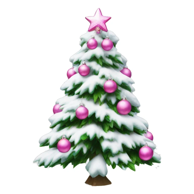 christmas tree with snow with pink ornaments  sticker