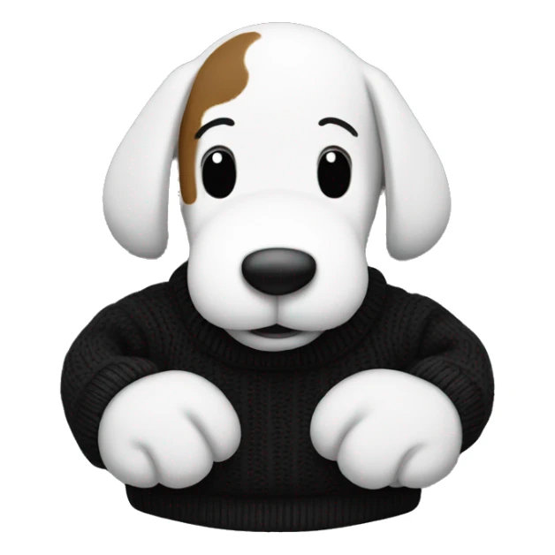 black sweater with image of snoopy on it sticker