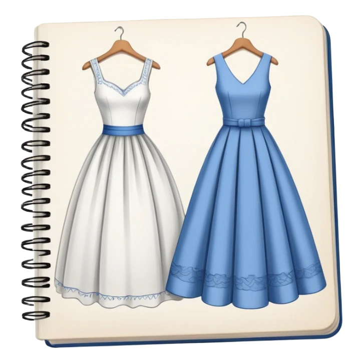M sketchbook with dress drawings  sticker