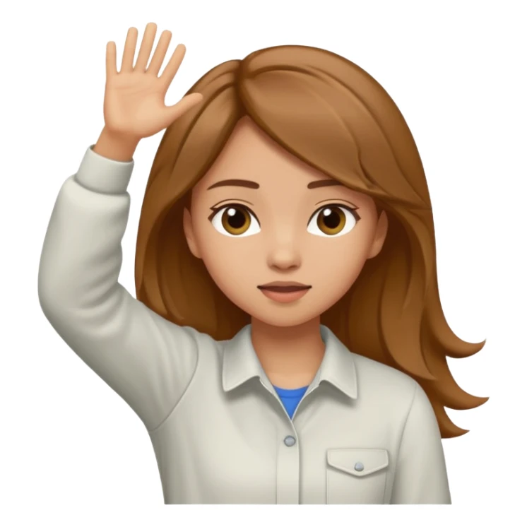 Una chica castaña clara haciendo el dab sticker