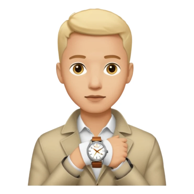 Male wearing watch (open collar) sticker