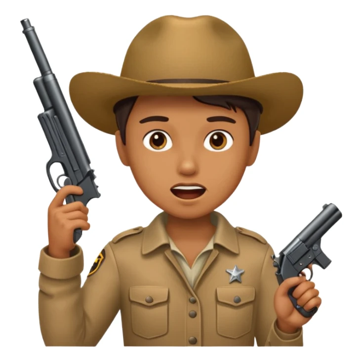 Gun pointing at a person’s mouth sticker