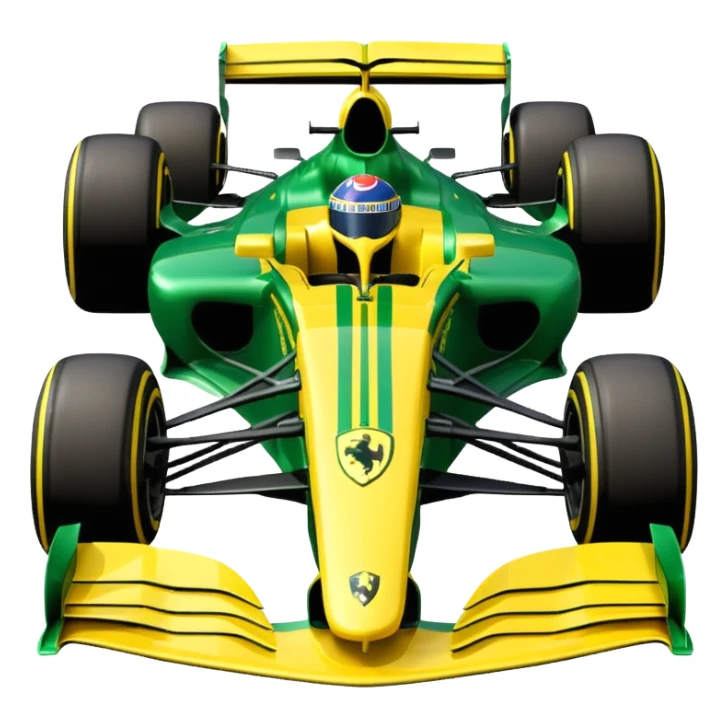 green and yellow ferrari f1 car sticker