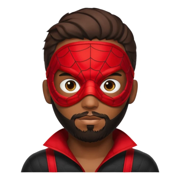 Miles Morales with beard, eye mask, low fade hair cut sticker