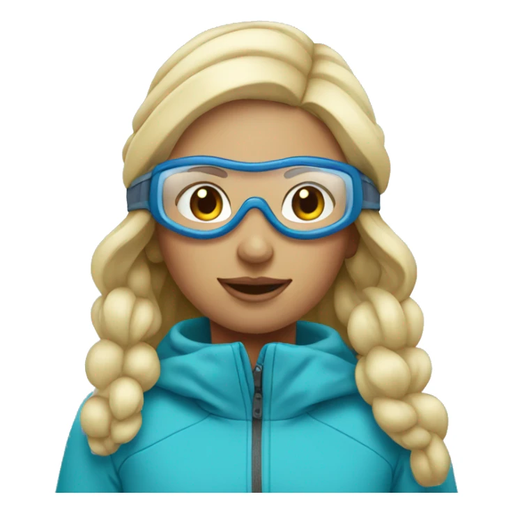 Skier girl with blonde hair  sticker