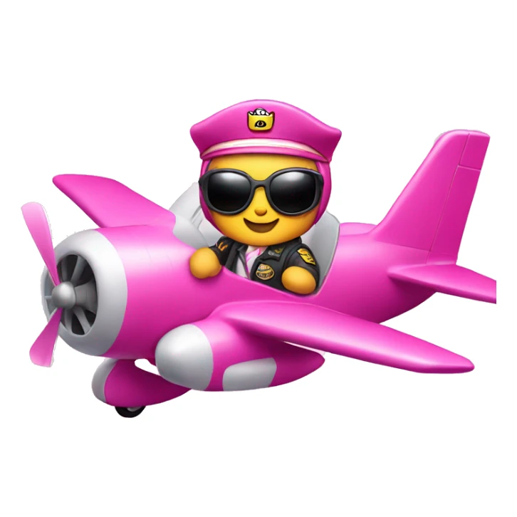 Hello Kitty as a pilot on a pink airplane sticker