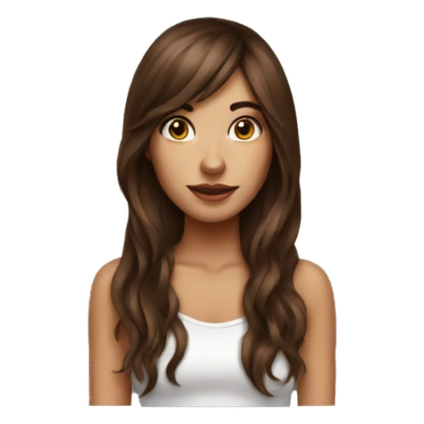 Long brown hair tattoo girl  sticker