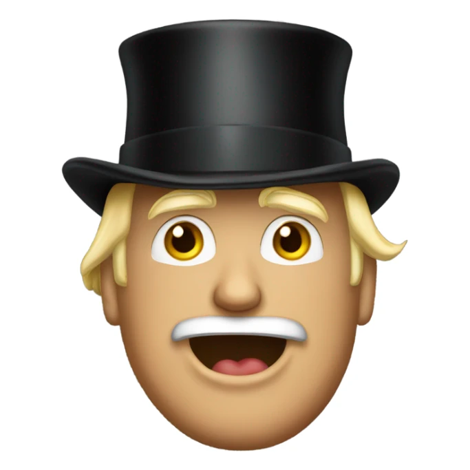 Donald Trump wearing a top hat  sticker