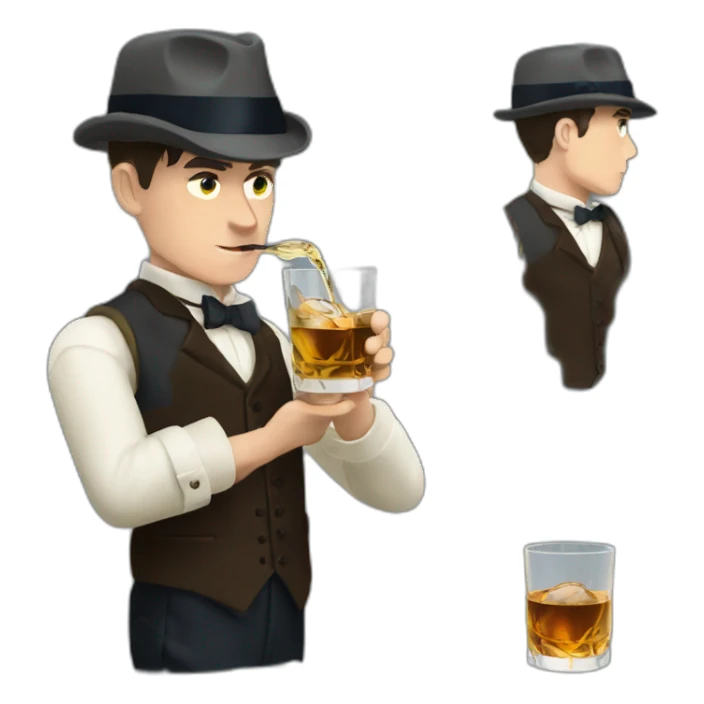 Tommy shelby peaky blinders drinking whisky sticker