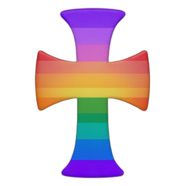 LGBT+ flag cross manji bouddhist in the middle sticker