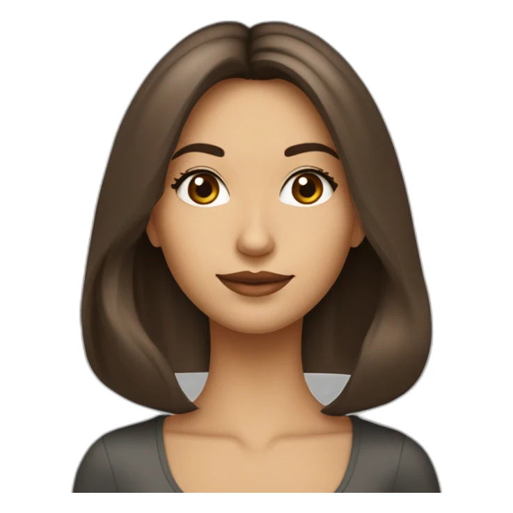 Mujer de ojos marrones, morocha de pelo largo y lacio con un estilo de los años 2000. Aspecto similar a Victoria Justice. Imagen desde lejos sticker