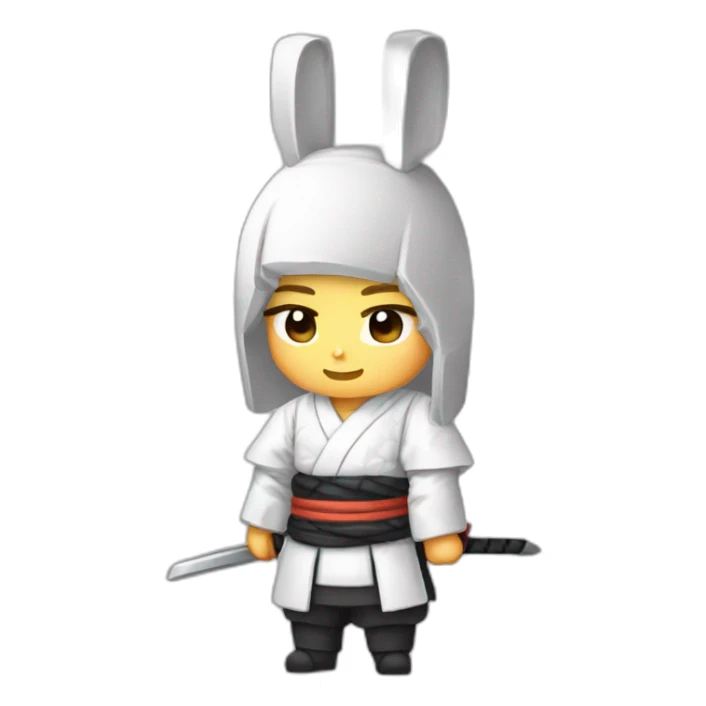 pixelart develper samurai bun, white hoodie computer iridescente light sticker