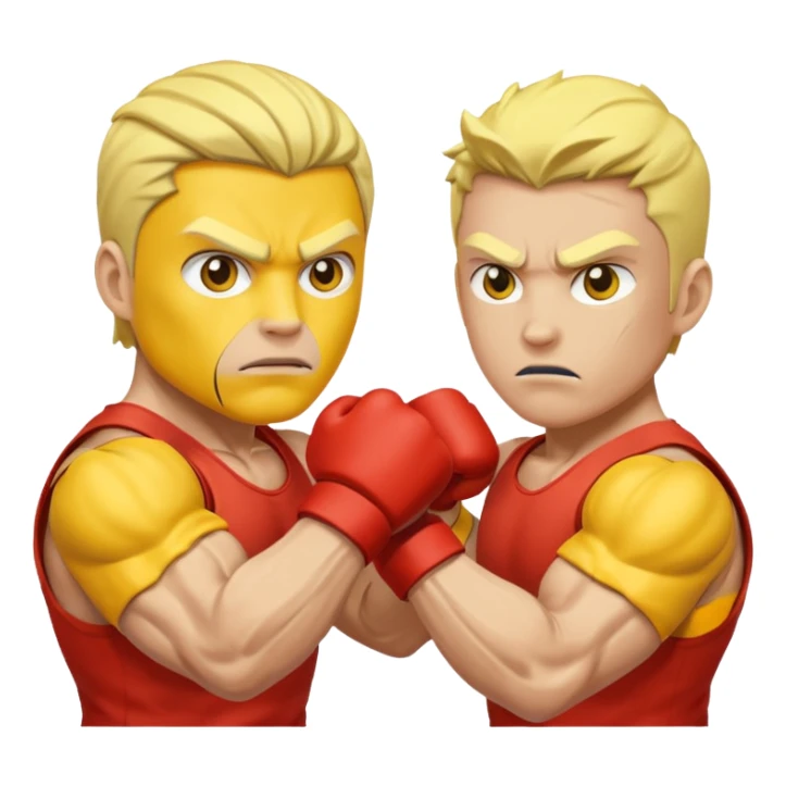fight, 2 yellow skined people sticker