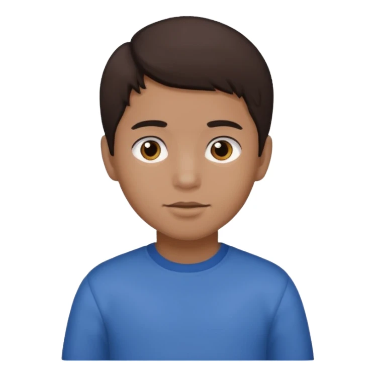 Dark brown hair, make the boy mixed race and is a boy sticker