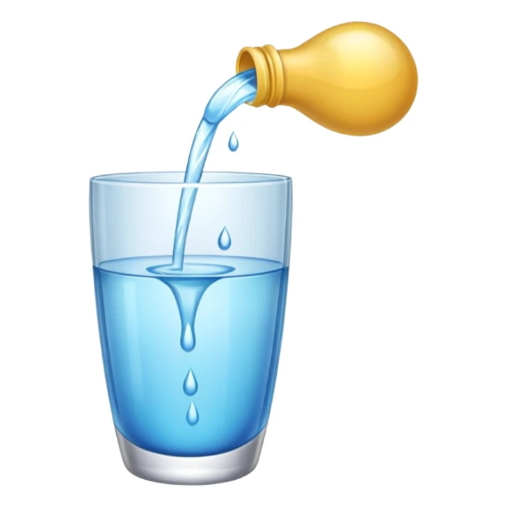 Water pouring from glass sticker