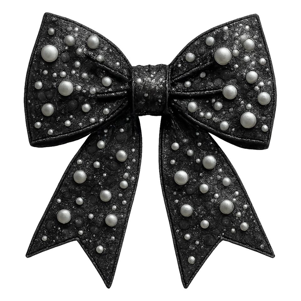 kpop stage bow with sequins and pearls, glossy and stylish sticker