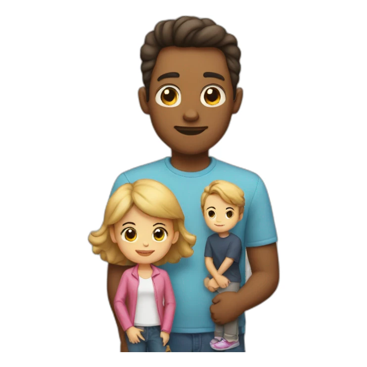 father, mother, Big boy, girl sticker