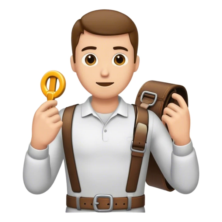 Homme qui tient une ceinture dans la main sticker