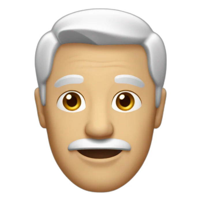 man 63 old with suit and face and arms up sticker