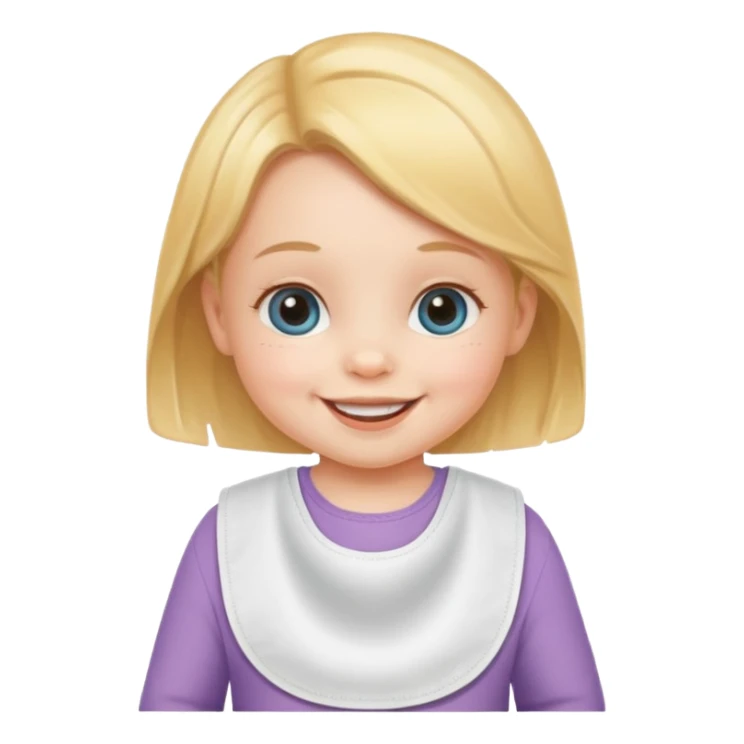 girl baby with bib sticker