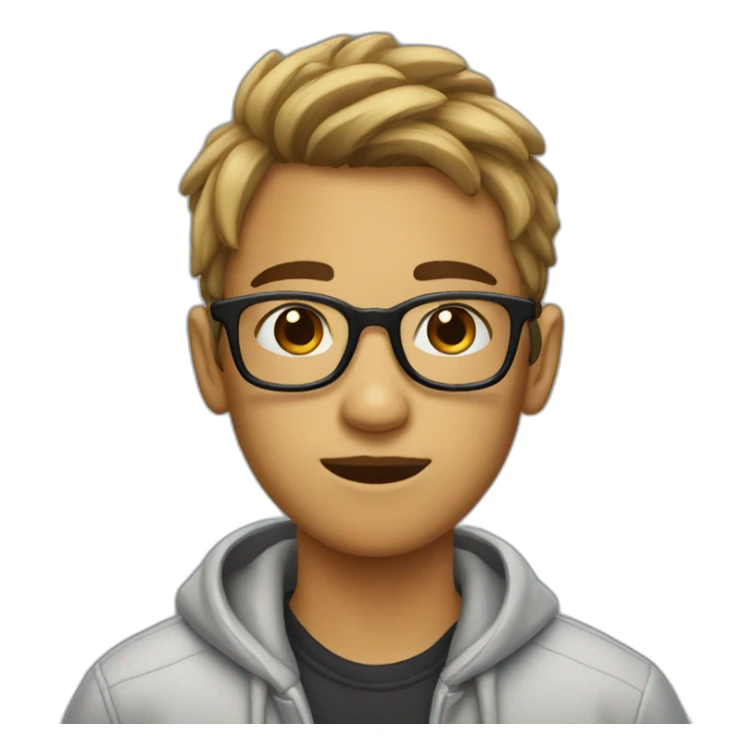 teenager with pimples and glasses sticker