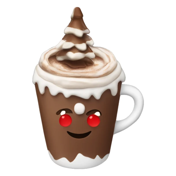 A hot chocolate on a Christmas cup sticker