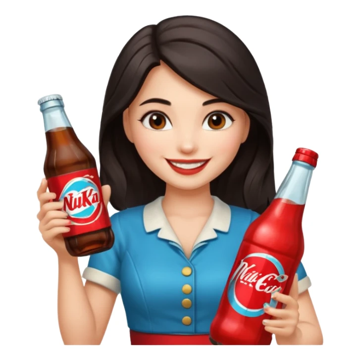 Nuka Cola Girl dark hair sticker