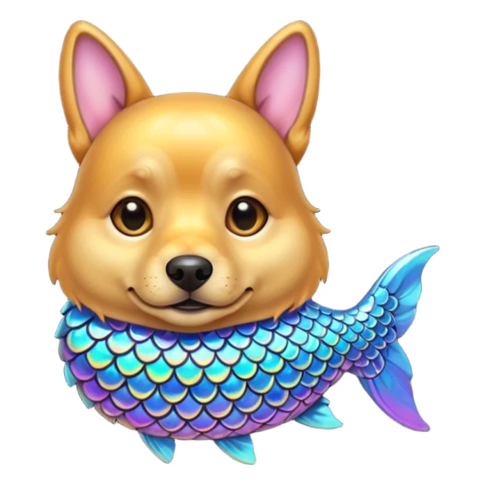 un chien avec des écailles de poisson sticker
