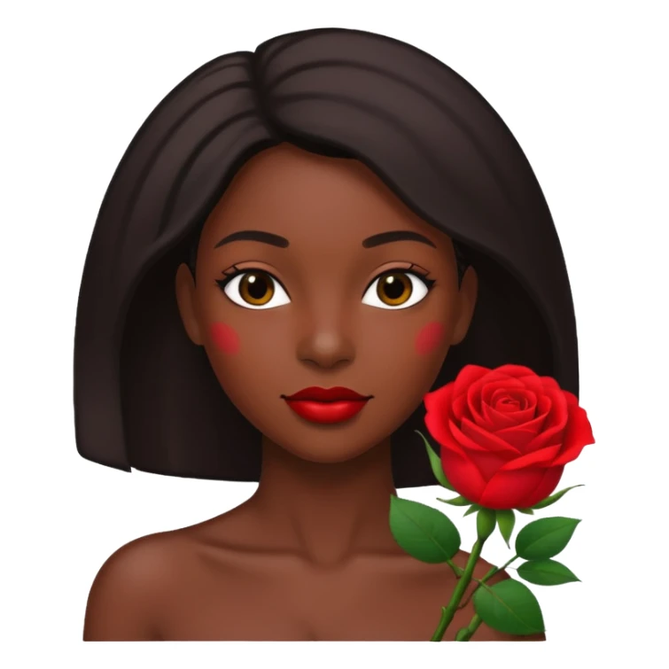 black woman holding flower sticker