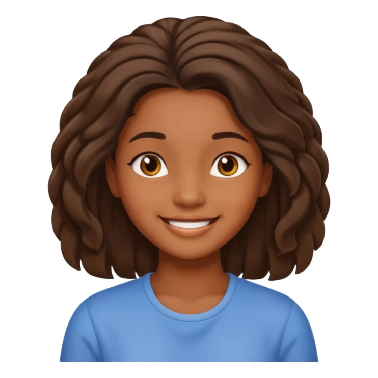 Brown skin girl with relaxed hair sticker