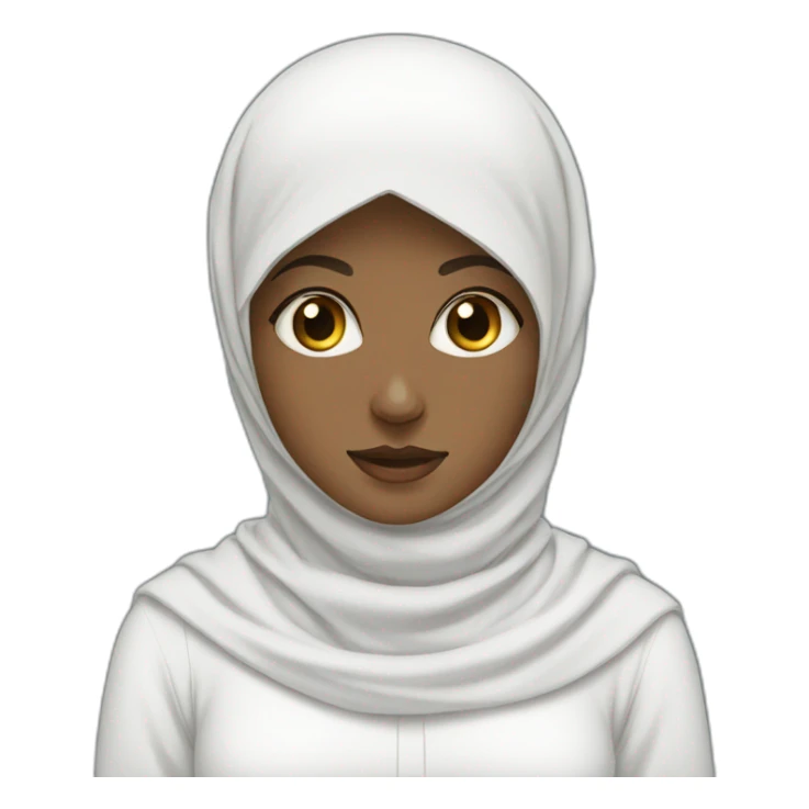 white hijabi girl look to computer  sticker