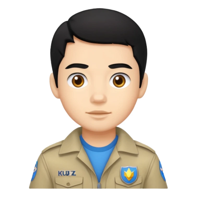 Jay from Kubz Scouts with black hair sticker