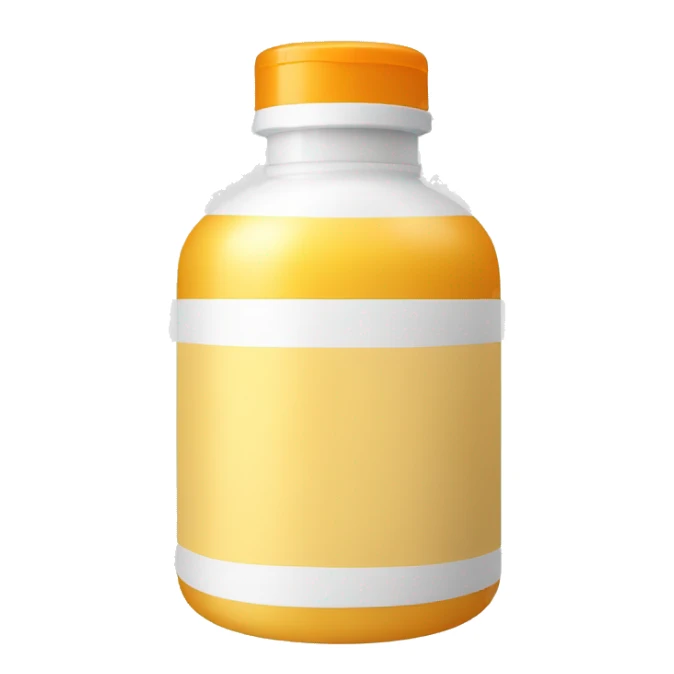 Yellow/orange jar of lotion with white top sticker
