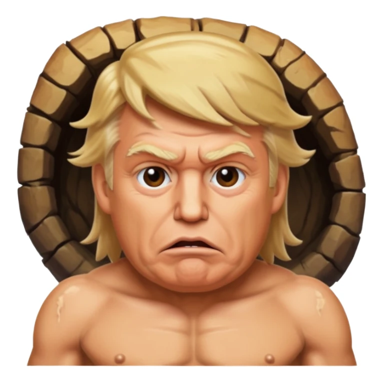 donald trump looking like a cave man sticker