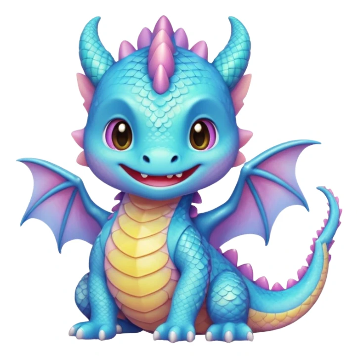 Rainbow cute baby Dragon Kawaii sticker