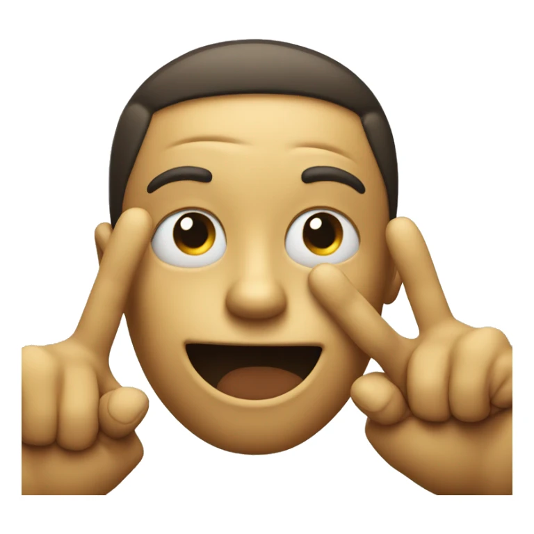a smiley face having two fingers beside his head like a gun sticker