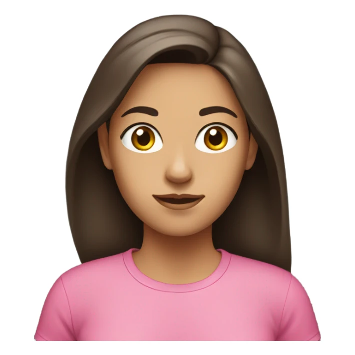Brunette with pink T-shirt sticker