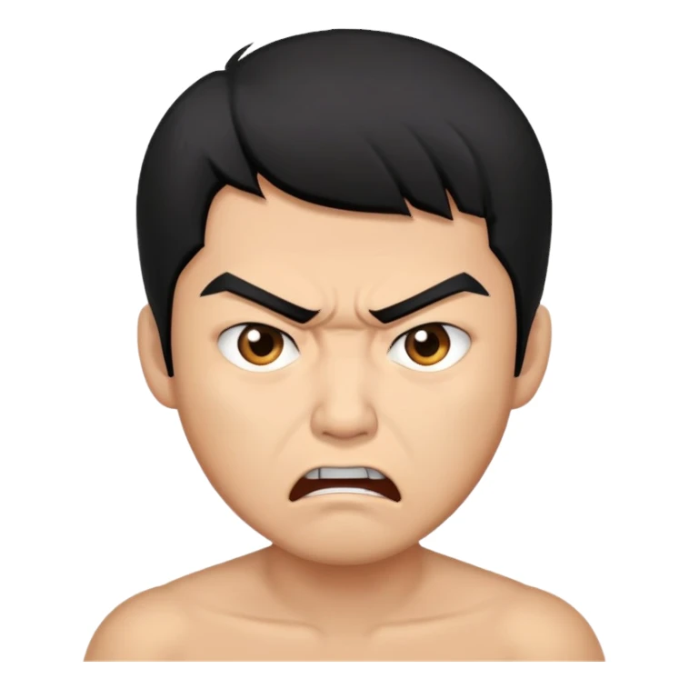 Assault blackhair Asian man sticker