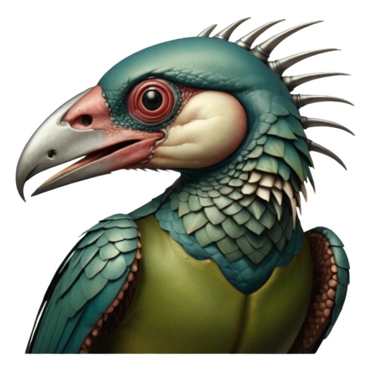 cinematic steam-punk -  hieronymus bosch phantasmagoric mutated creatures - hybrids of human, birds and and reptiles sticker