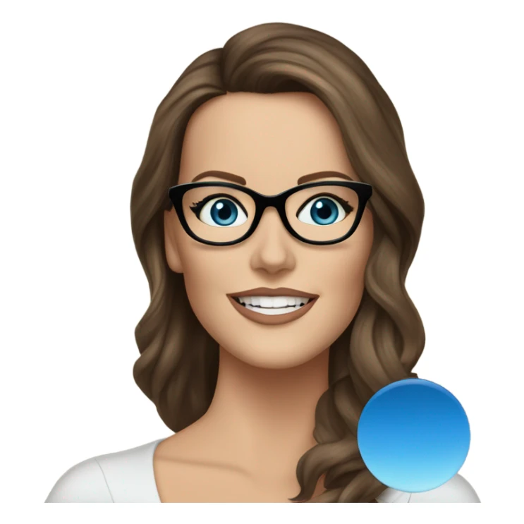 Kate Beckinsale, glasses, blue eyes happy elegant lifelike  sticker