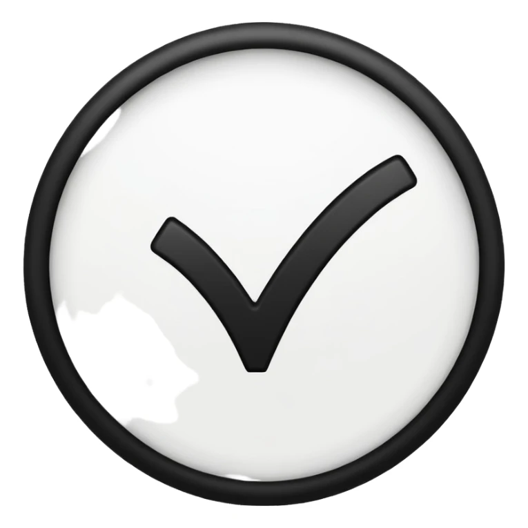 White circle with black checkmark in the middle sticker