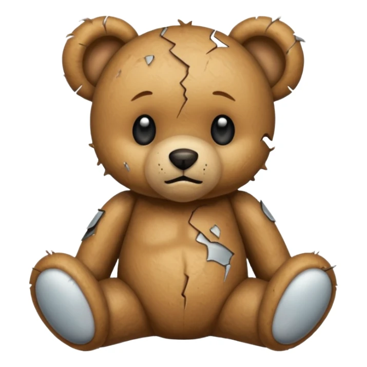 Baby teddy bear being abused sticker