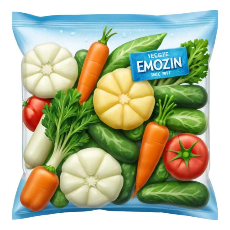 bag Packaging of frozen veggies mix sticker